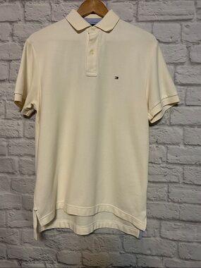 Tommy Hilfiger Men's Cream/Off-White Polo Shirt